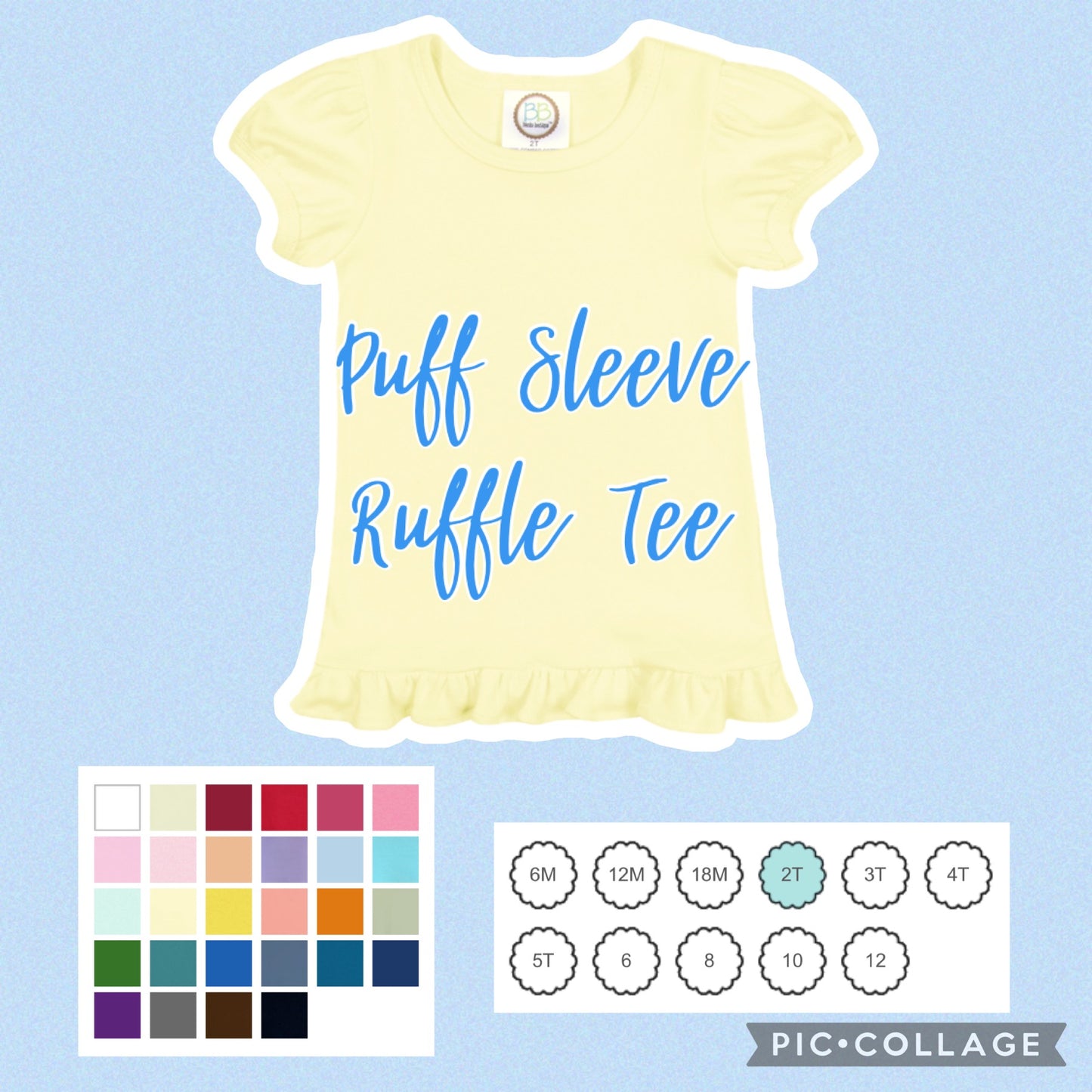 Personalized Bunny Trio Girls Ruffle Tee