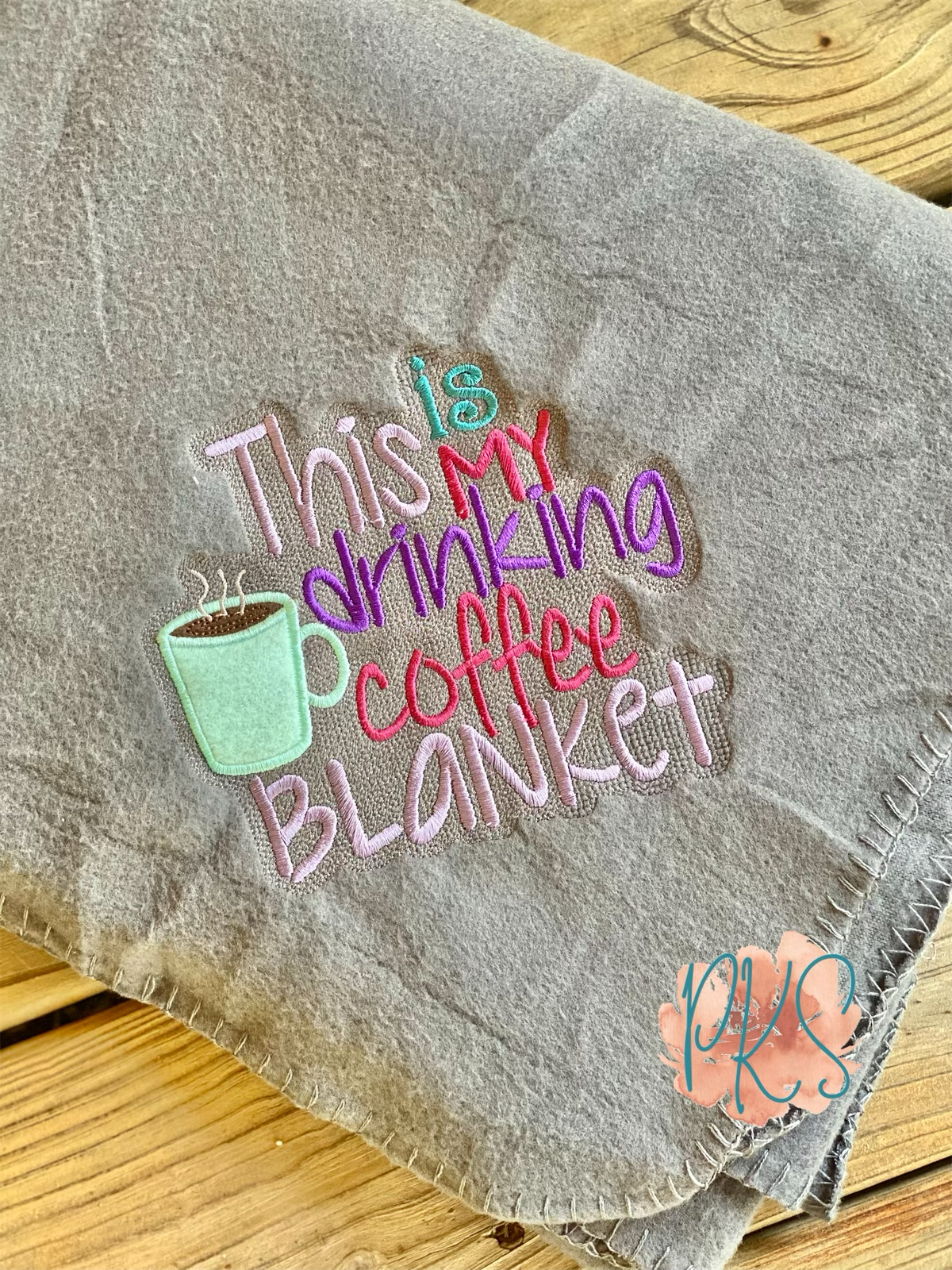 This Is My Drinking Coffee Blanket Embroidered Throw