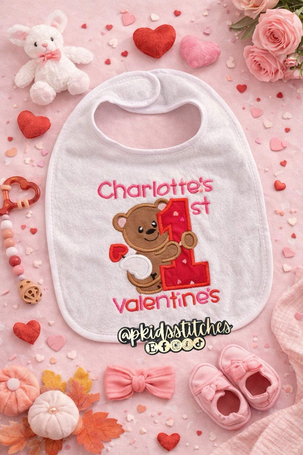 First Valentine’s Day Personalized Bib