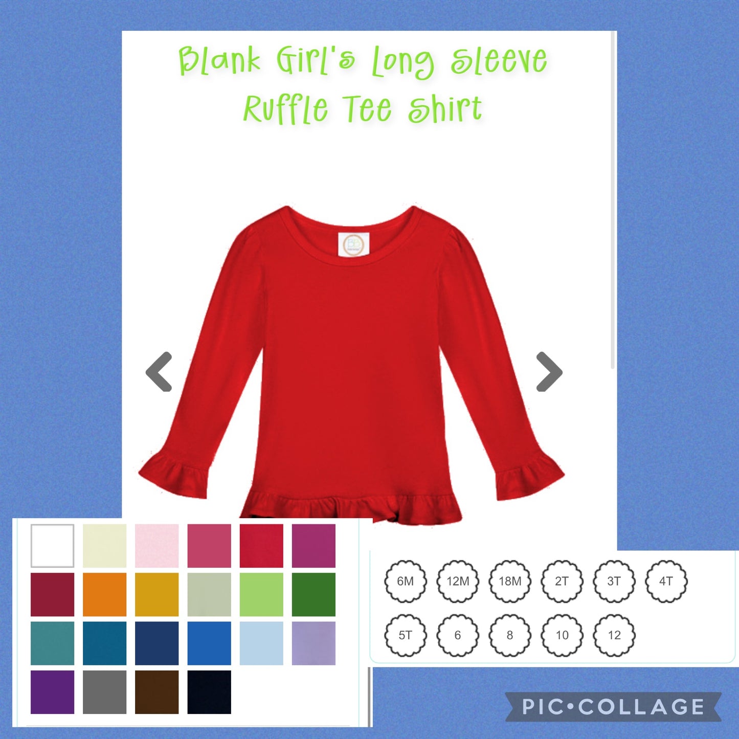 Heart Monogram Girls Long Sleeve Shirt