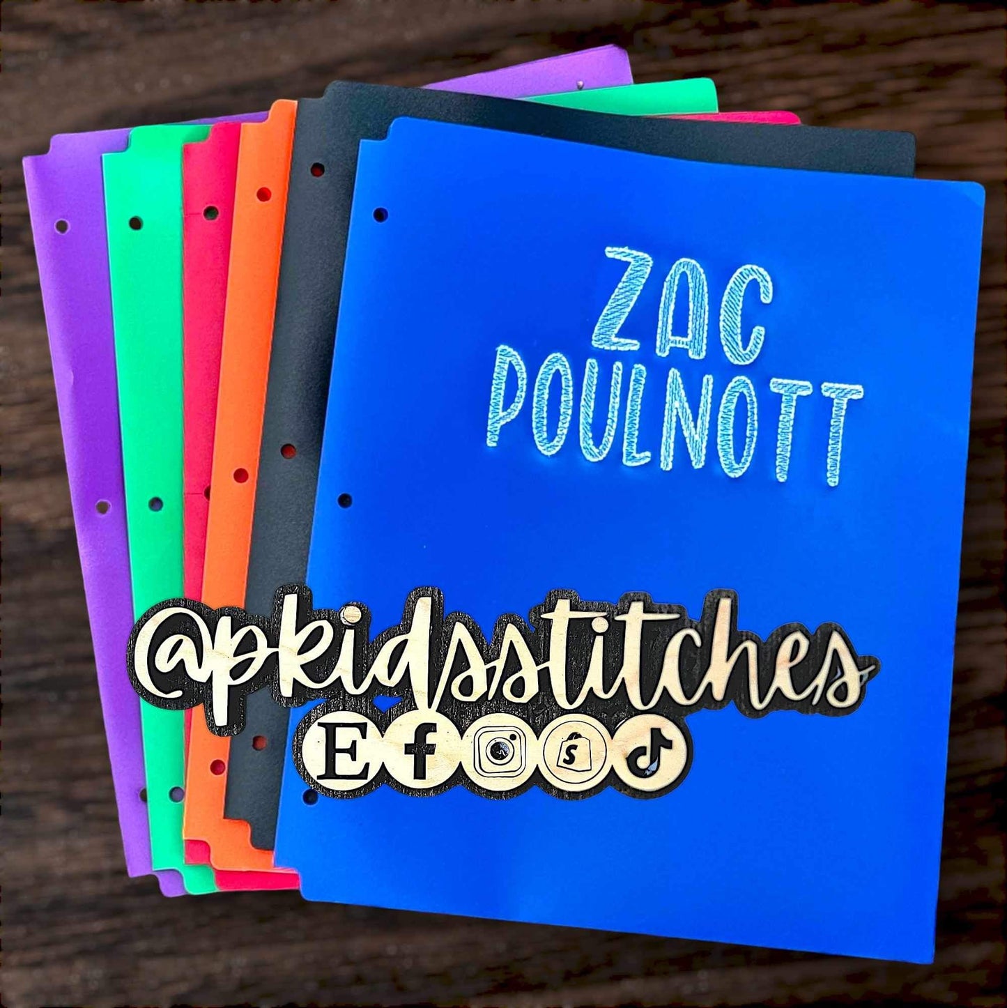 Embroidered Poly Folder with Pockets