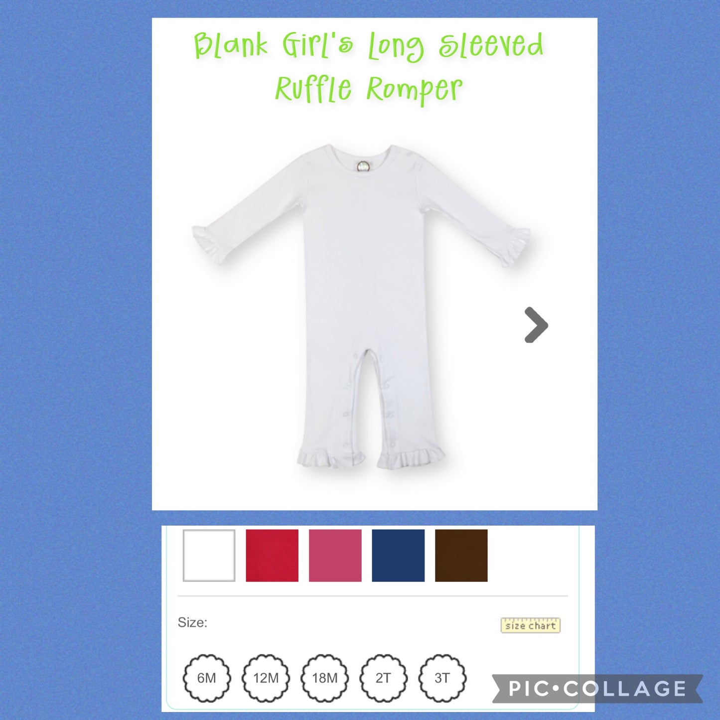Personalized Heart Banner Long Sleeve Ruffle Romper