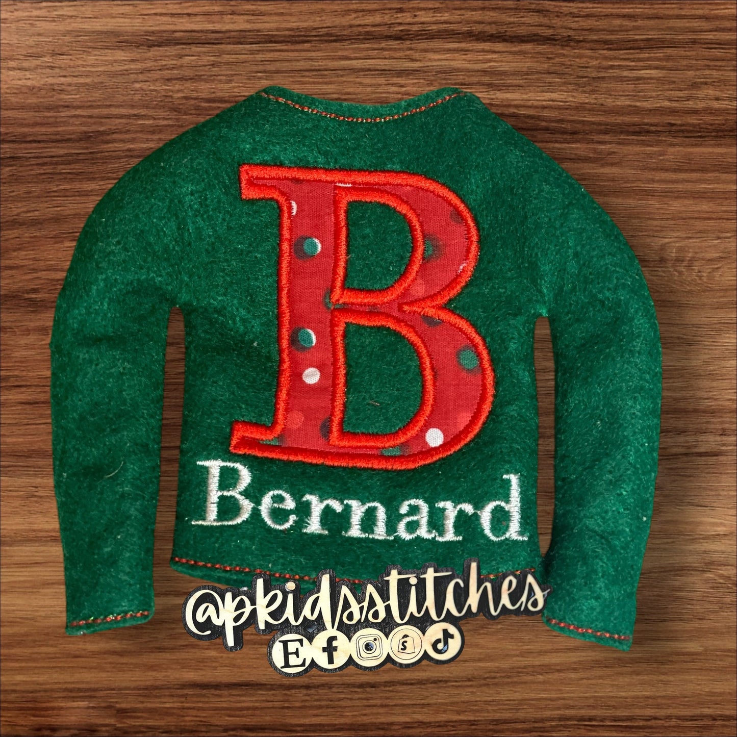 Appliqué Initial Elf Sweater