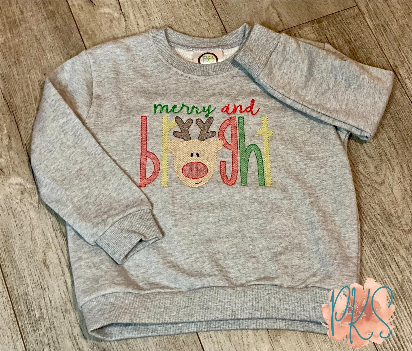 Merry & Bright Embroidered Kids Sweatshirt