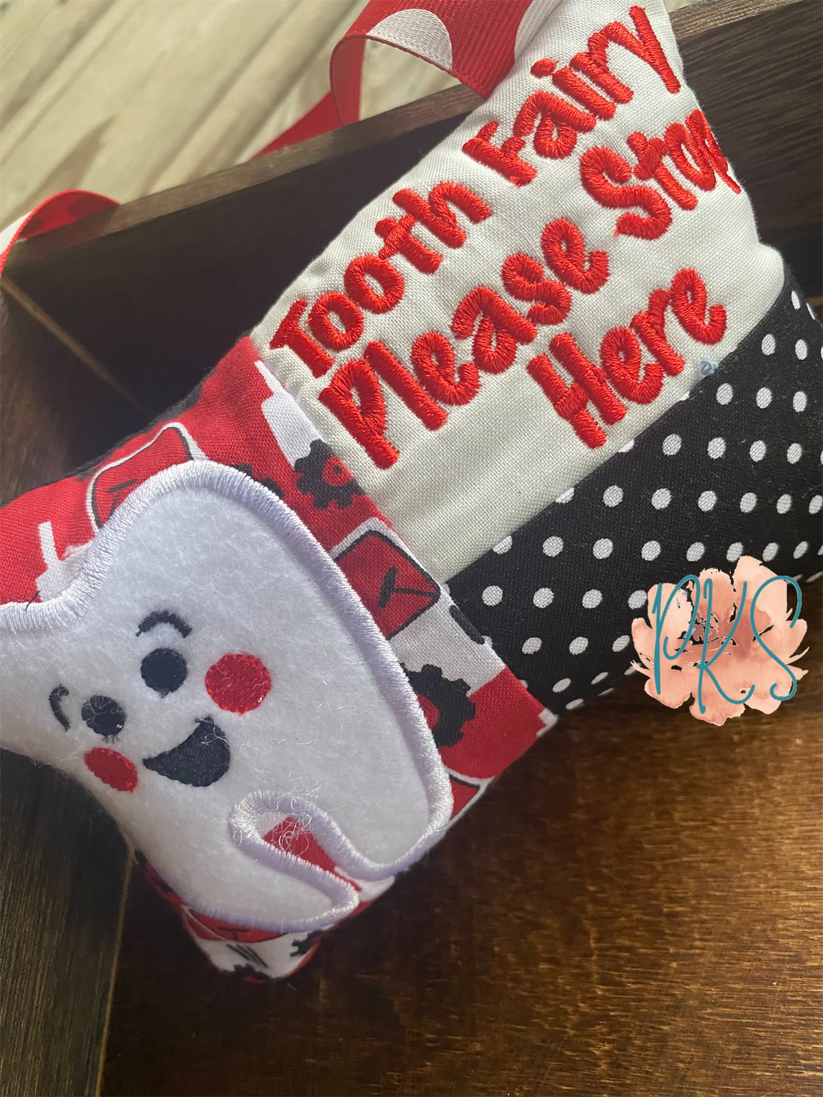 Red Tractor Tooth Fairy Pillow