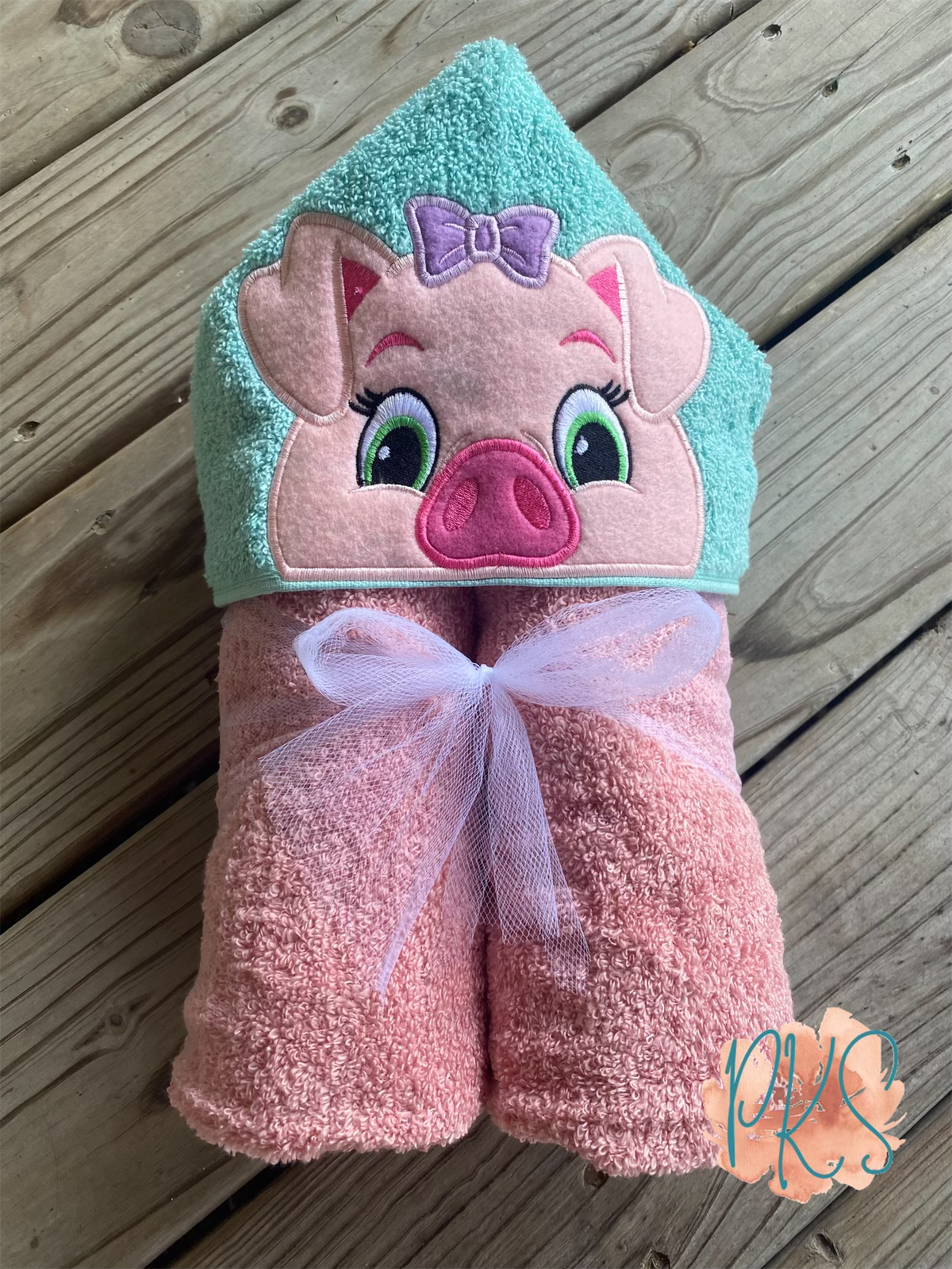Girl PigHooded Towel
