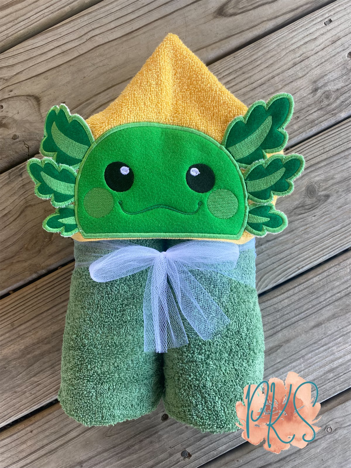 Boy Axolotl Hooded Towel