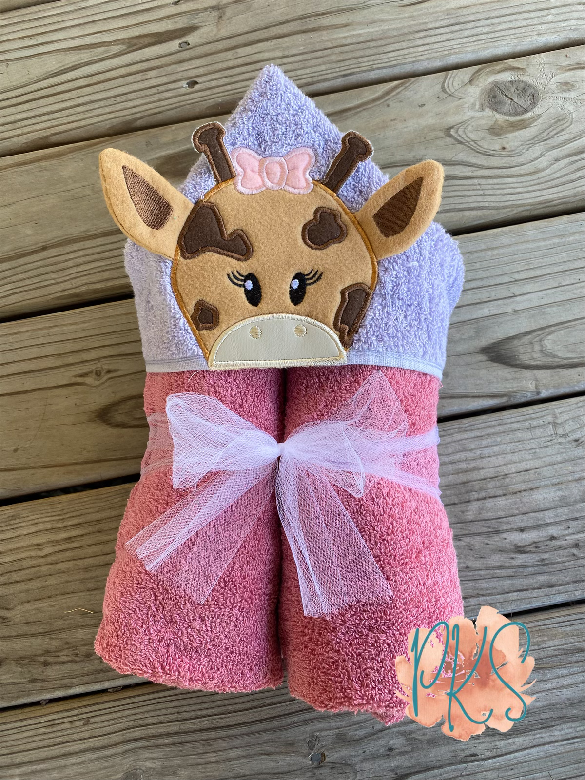 Girl Giraffe Hooded Towel