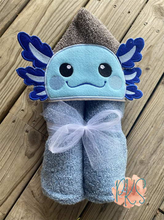 Boy Axolotl Hooded Towel
