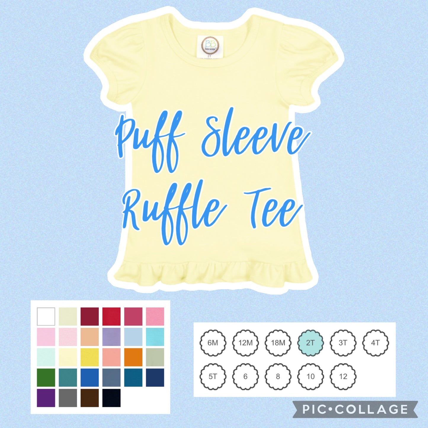 Baseball Trio Little Sister Shirt - Girls Puff Sleeve Tee