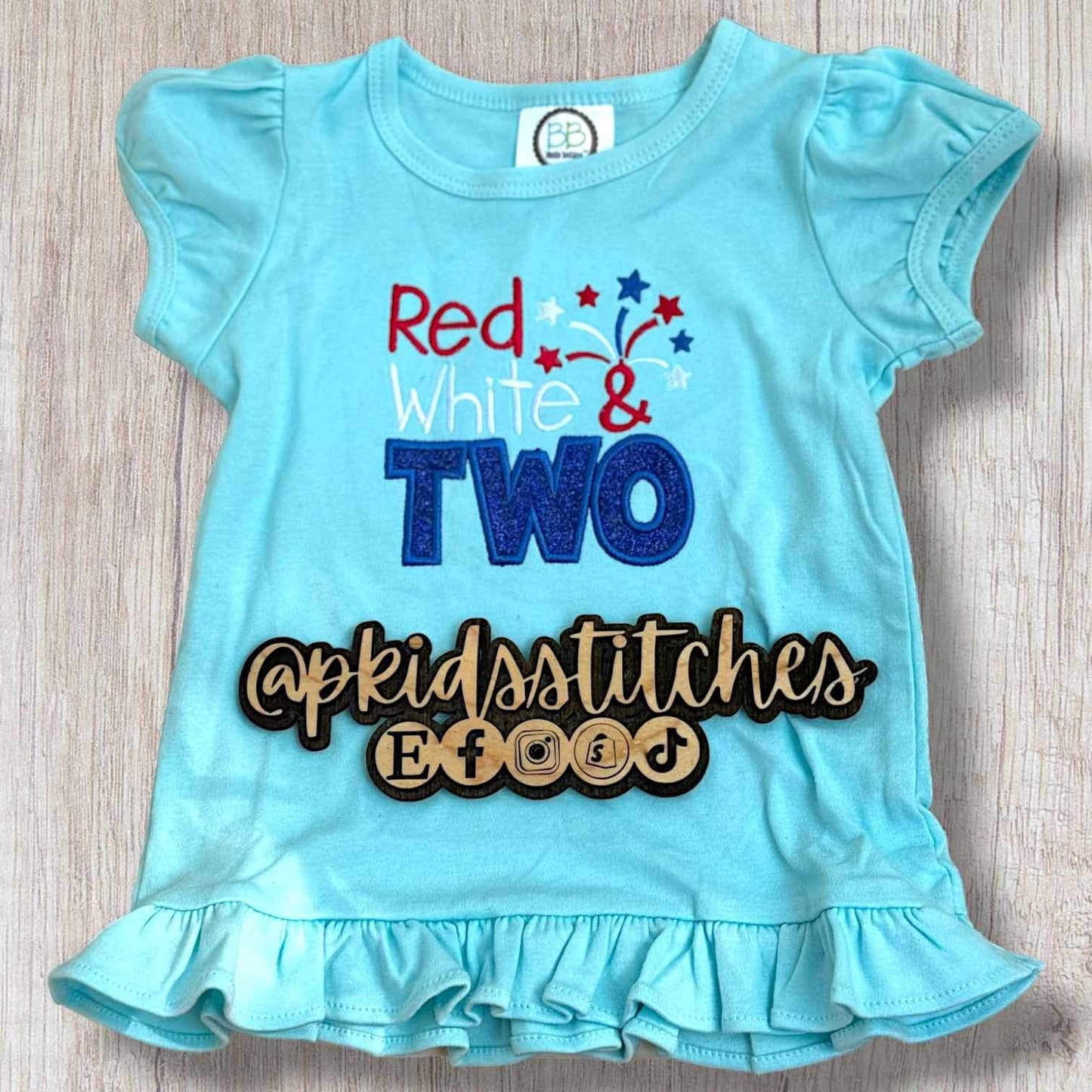 Red, White and Two Toddler Birthday Shirt