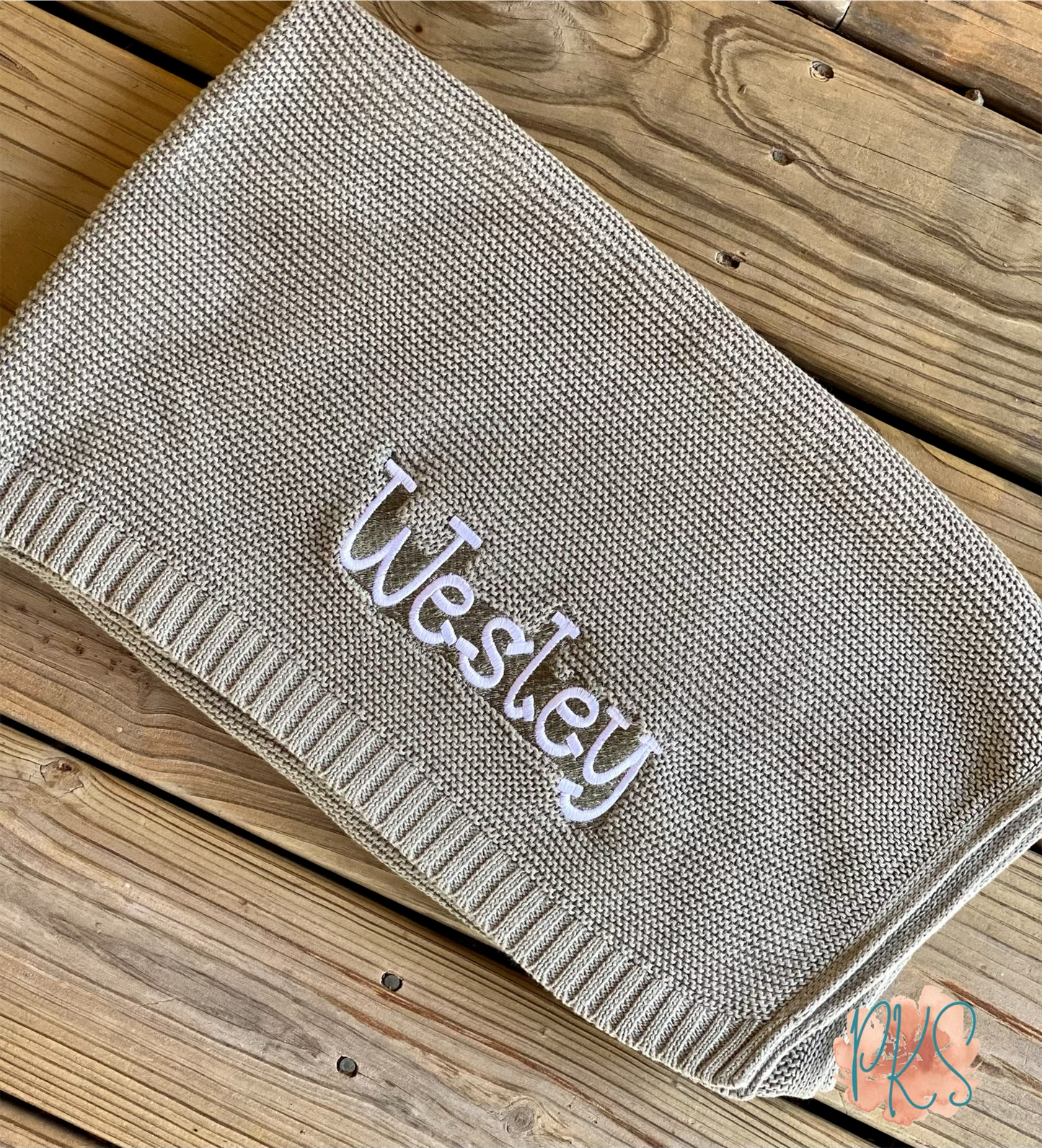 Personalized Cotton Knit Baby Blanket