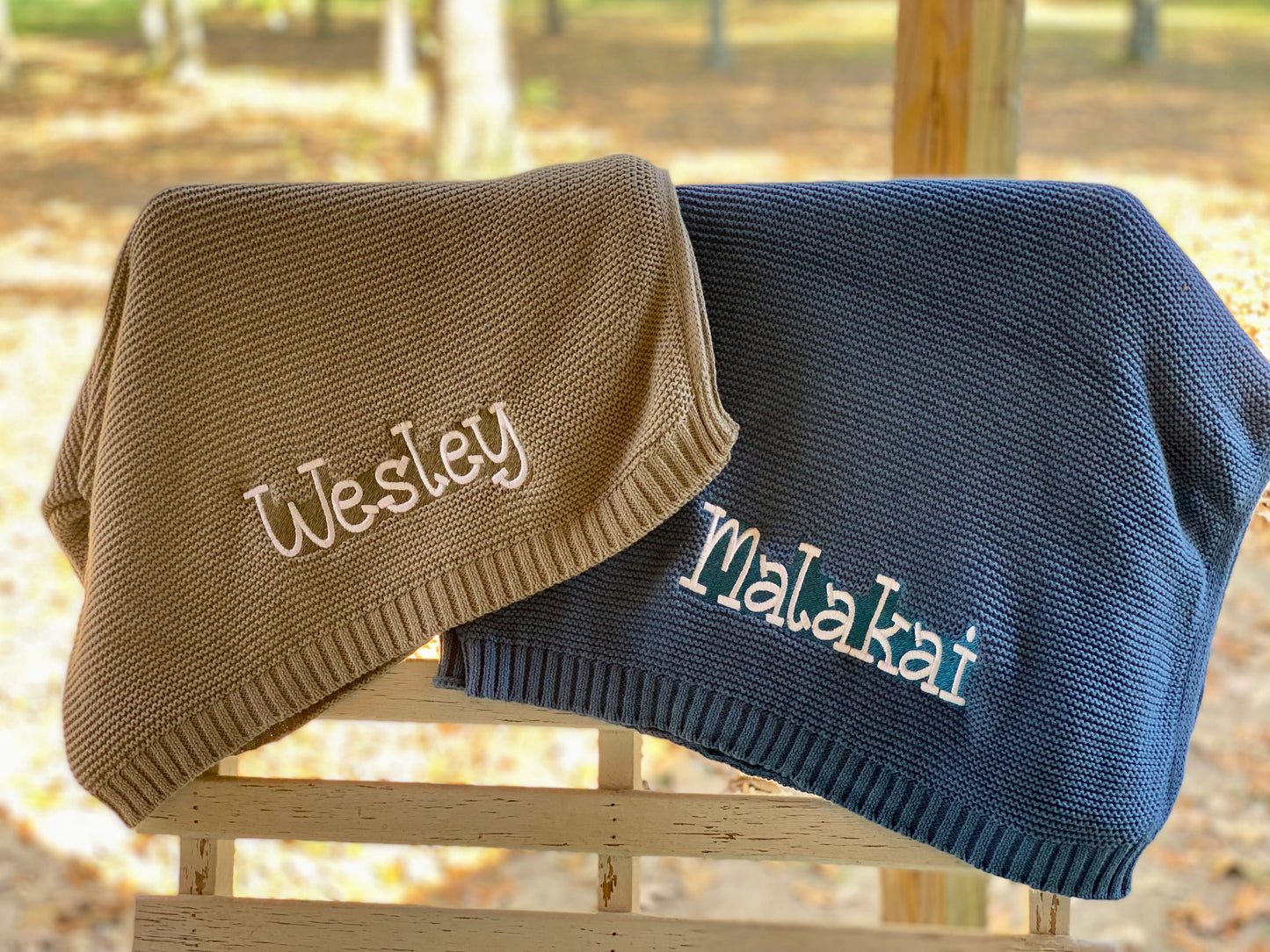 Personalized Cotton Knit Baby Blanket