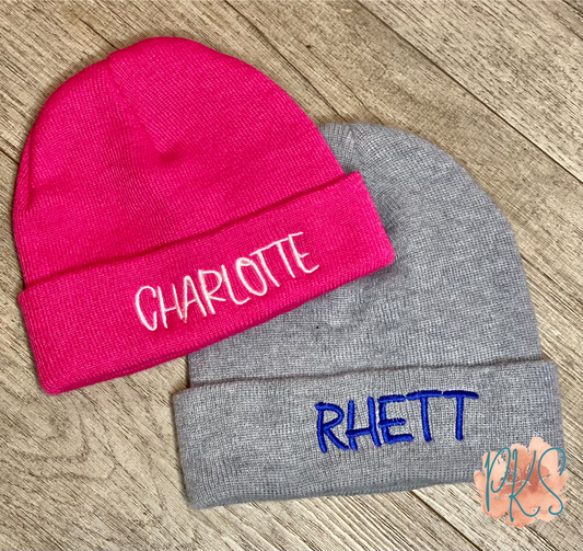 Embroidered Knit Beanie