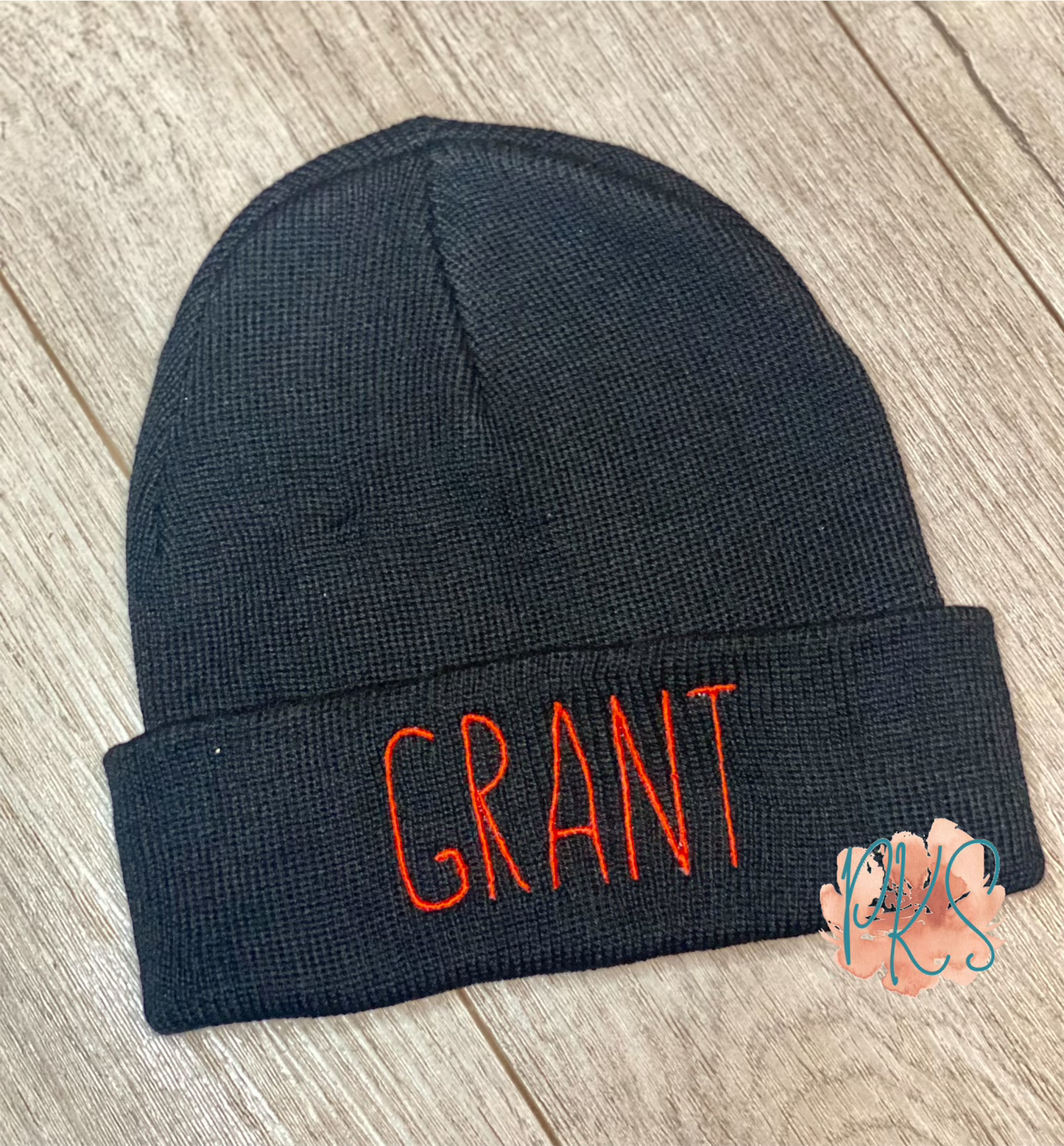 Embroidered Knit Beanie