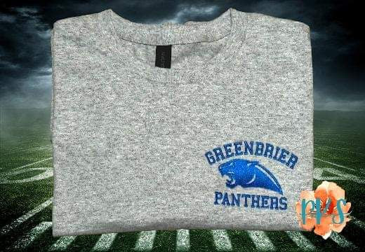 Greenbrier Panthers School Spirit Embroidered T- Shirt