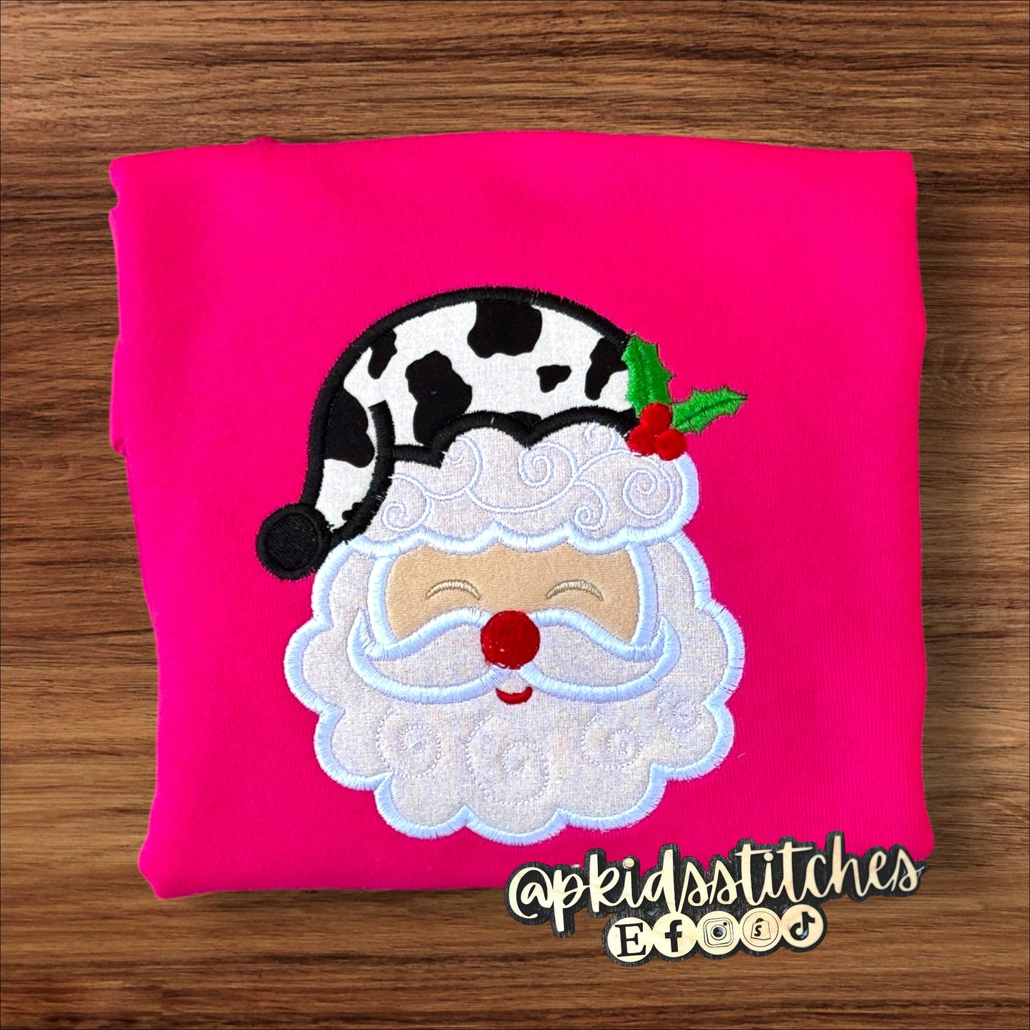 Santa Appliqué Sweatshirt - you choose hat pattern