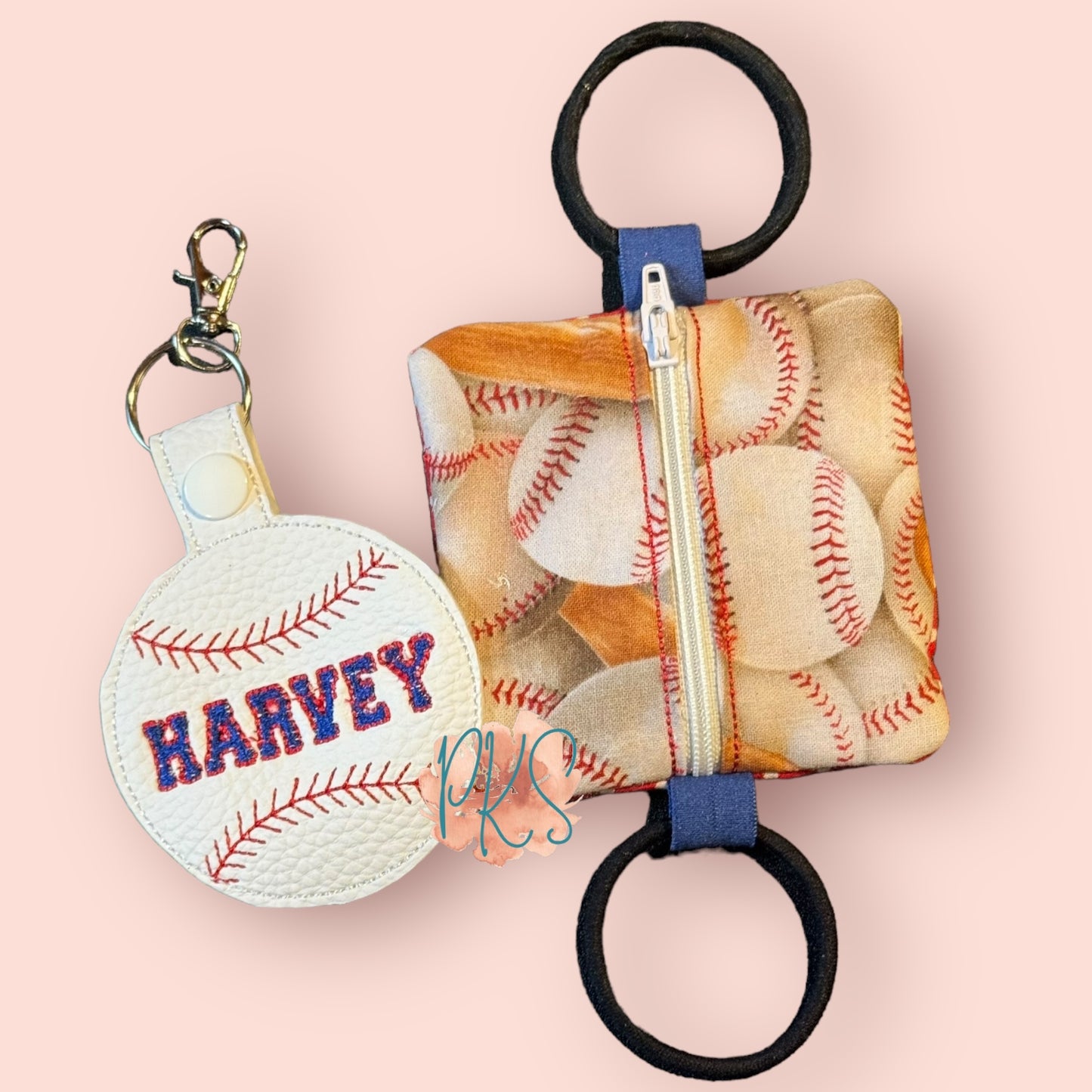 Baseball Keychain, Zipper Pull, Bag Tag