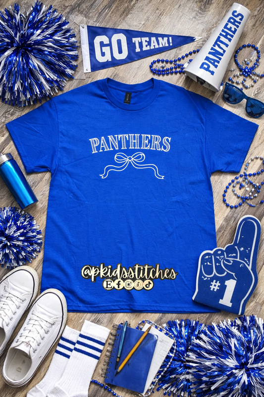 Panthers Bow Spirit Shirt | Custom Mascot Tee or Sweatshirt | Game Day Apparel