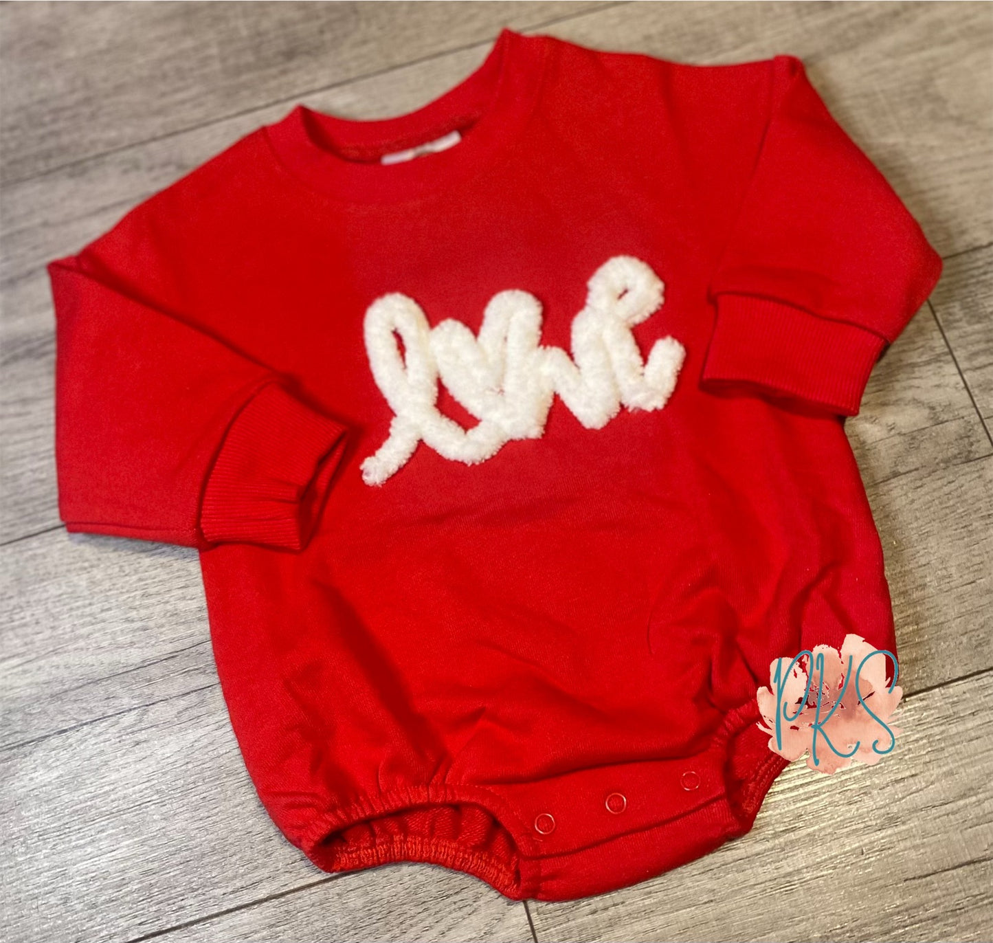 LOVE Chenille Yarn Sweatshirt Romper