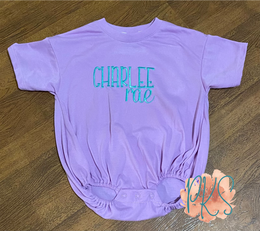 Embroidered Baggy Infant Romper - Personalized Romper - T-Shirt Romper - Oversized Infant Romper