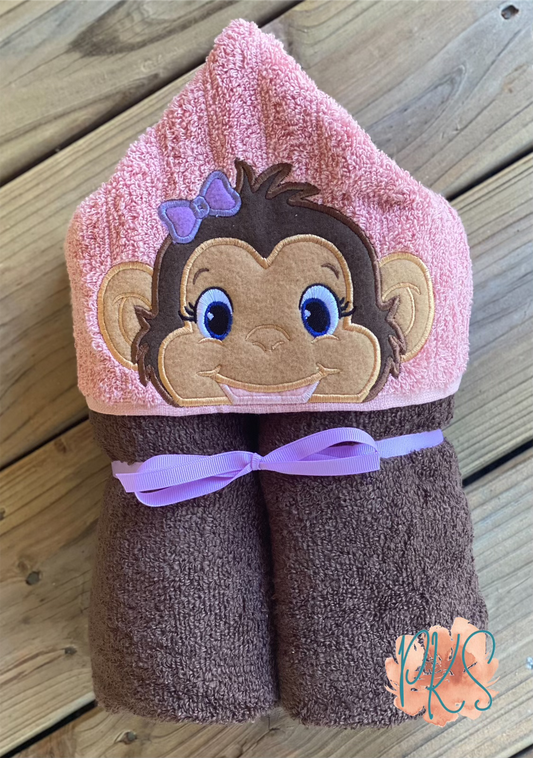 Monkey Girl Hooded Towel