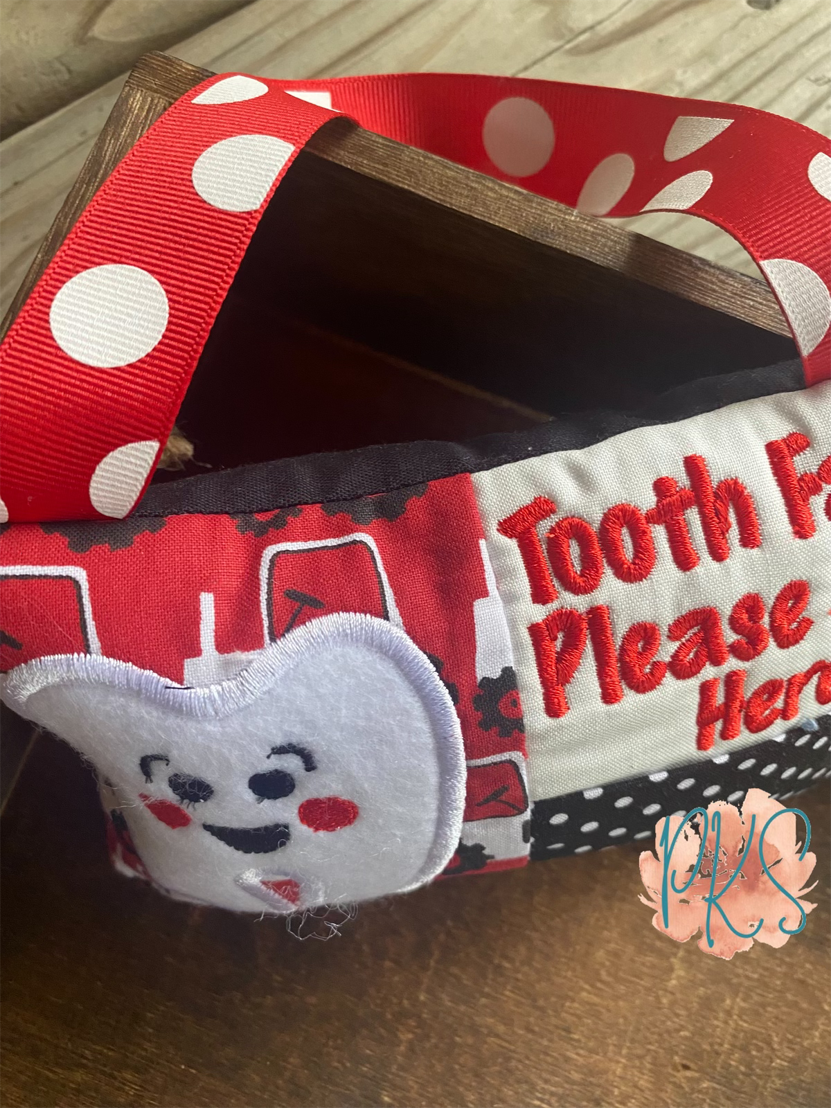 Red Tractor Tooth Fairy Pillow
