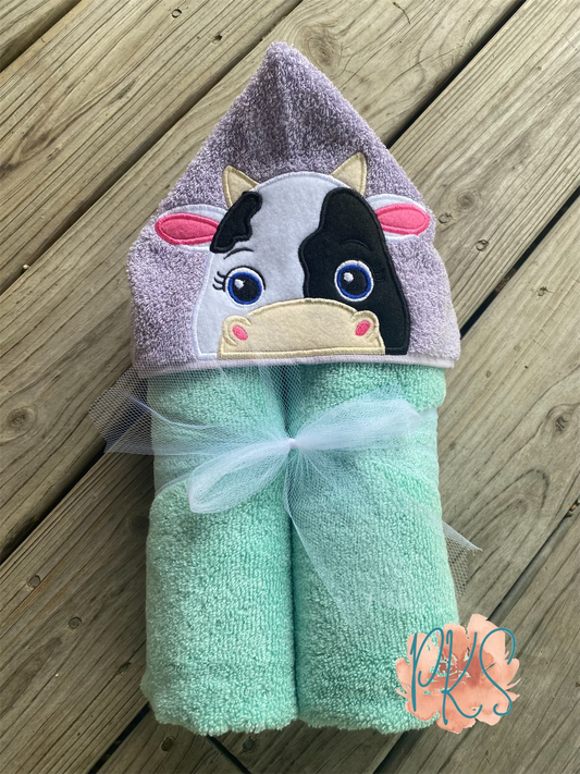 Girl Cow Hooded Towel