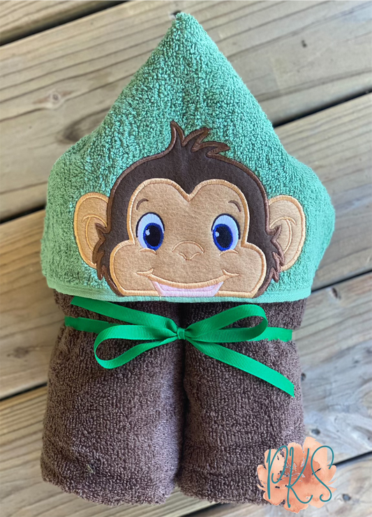 Monkey Hooded Towel