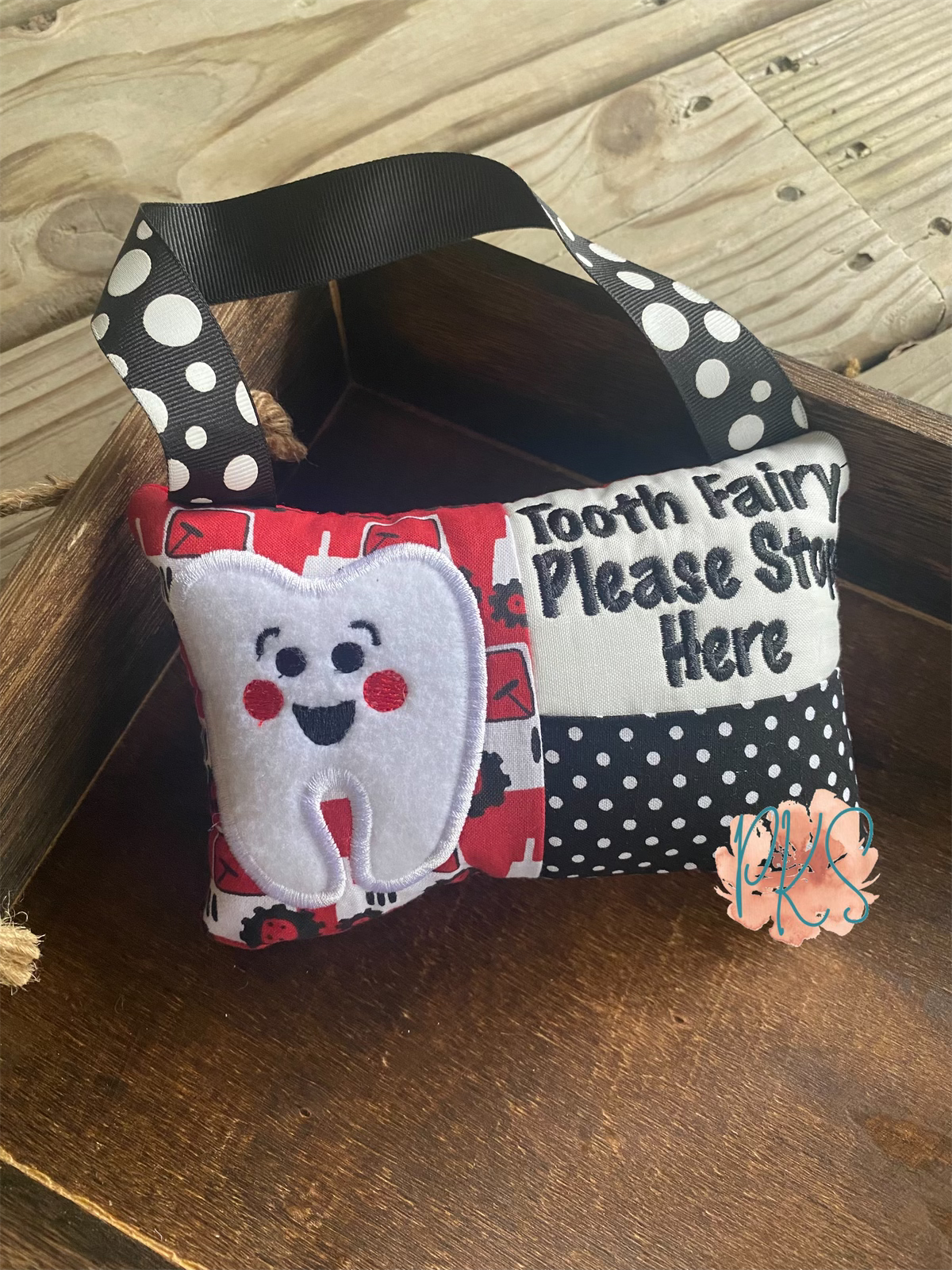 Red Tractor Tooth Fairy Pillow