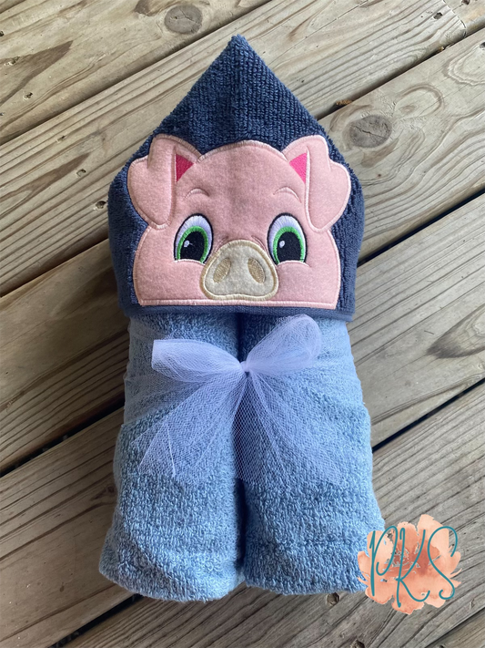 Boy Pig Hooded Towel