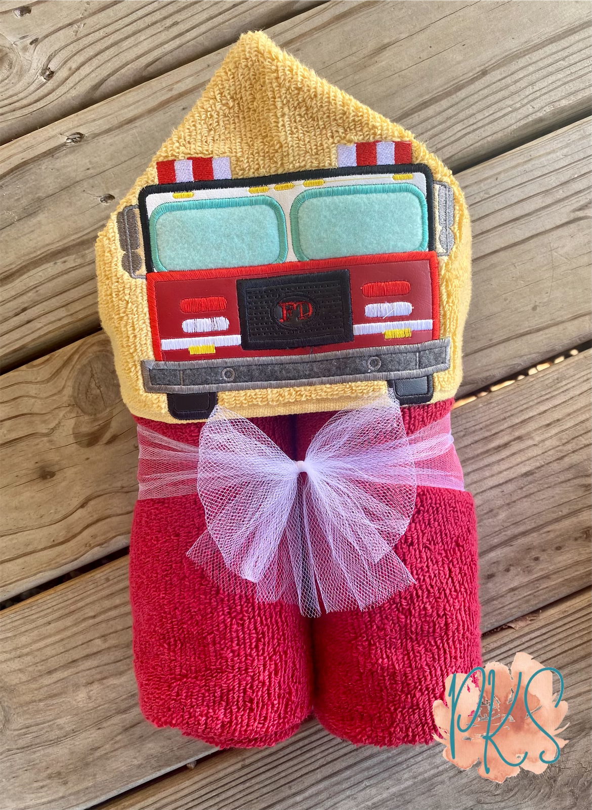 Fire Truck Hooded Towel