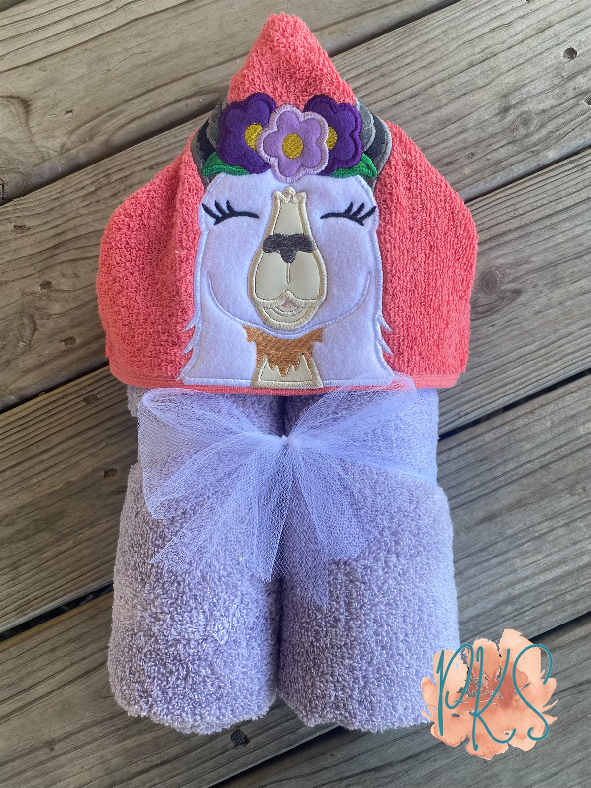 Girl Llama Hooded Towel