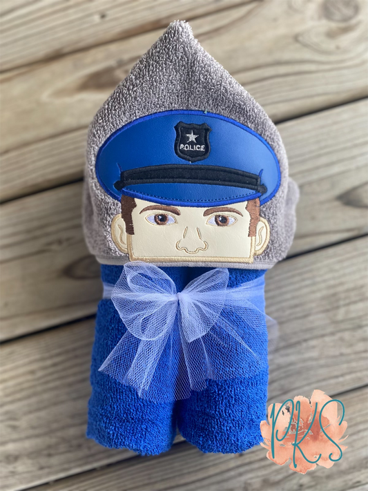 Policeman Hooded Towel